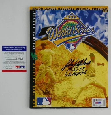 John Wetteland 1996 World Series Program New York Yankees vs Atlanta Braves - Image 1 of 4