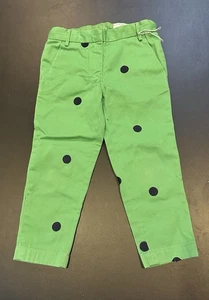 CREWCUTS Size 5 Green Blue Polka Dot Twill Pants - Picture 1 of 4