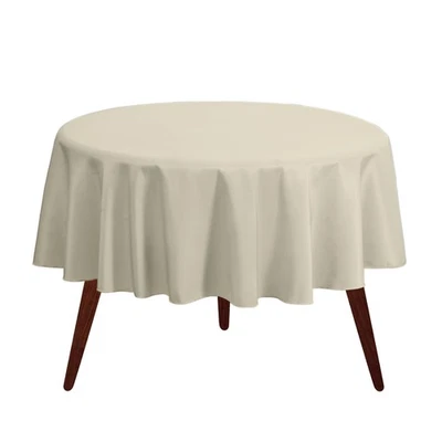 Round Tablecloth 90 Inch Ivory Heavy Duty Washable Fabric for 30-60" Tables - Image 1 of 4