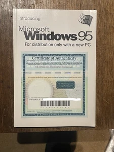 Microsoft Windows 95 Certificate of Authenticity (Includes Serial Number) NO CD - Photo 1/4