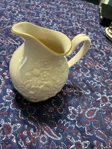Lenox Blackberry Ivory Porcelain Pitcher 24K Gold Trim Raised Flowers 6.75" - Picture 1 of 6