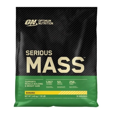 Optimum Nutrition Serious Mass 5.4kg Banana Protein Powder Weight Gainer Shake