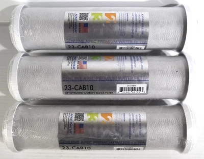 3-PACK APEC 10" x 2.5" (23-CAB10) Carbon Filter for Reverse Osmosis Water System - Image 1 of 4