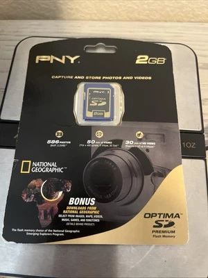 PNY Optima 2GB SD Camera Premium Flash Memory Card - New - Image 1 of 2