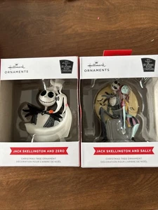 Hallmark Disney Pesadilla Jack Skellington + Zero & Jack + Adornos Sally - Imagen 1 de 4