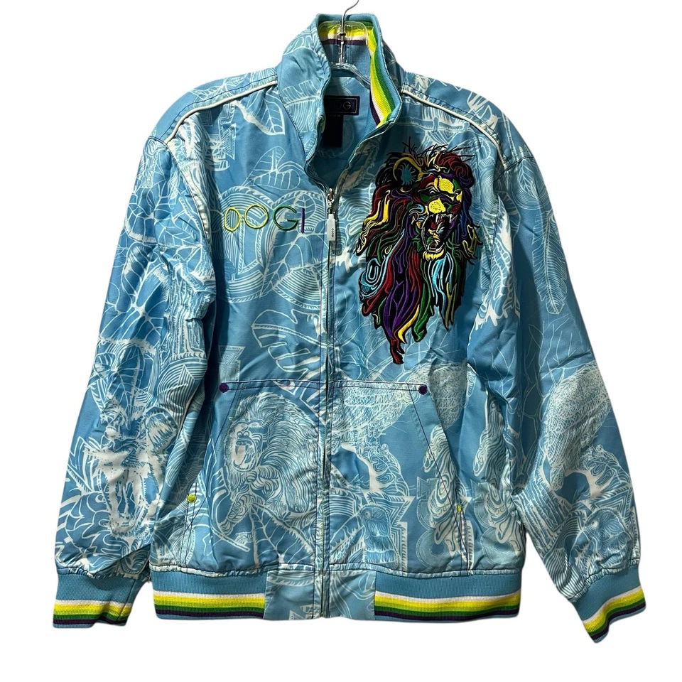 Coogi Track Jacket Full Zip Graphic Menswear Size Medium Embroidered Tiger Bird - Image 1 of 4