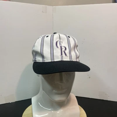 De colección Colorado Rockies Starter Sombrero Gorra Snapback Negro Pin Rayas Años 90 Raro Foto 1 de 4