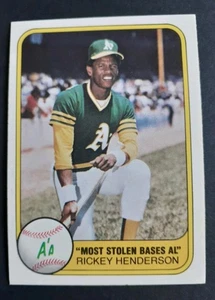 1981 Fleer Rickey Henderson Most Stolen Bases A's #351 - Bild 1 von 2