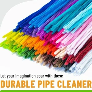 High Quality 30cm 6mm 20 Pipe Cleaners Colours Chenille Craft Stems UK - Picture 1 of 27