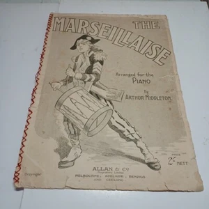 WWI Military Sheet Music ~The Marseillaise ~Australian Wartime Arrangement S71 - Picture 1 of 7