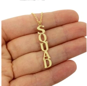 Customized Vertical Name Necklace Jewelry Stainless Steel Silver Gold Men Women - Picture 1 of 5