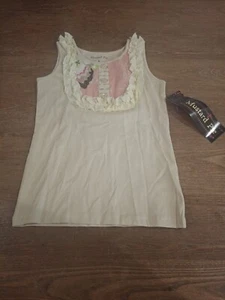 Mustard Pie Ivory/Rose Ruffled Top Harper Tank Size 8 NWT Kids - Picture 1 of 6