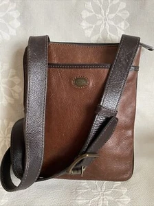 FOSSIL ESTATE COURIER BAG Brown LEATHER CROSSBODY SHOULDER BAG PURSE - Picture 1 of 12