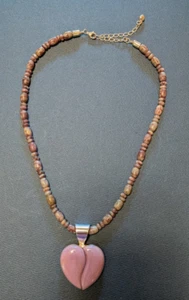 Collar de piedras preciosas Jay King DTR con colgante de corazón de cuarzo rosa lavanda de ley - Imagen 1 de 4