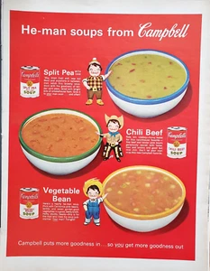 PRINT AD Campbells He-Man Soups 1963 10.5x13 Grace Dayton Style Kids - Picture 1 of 1