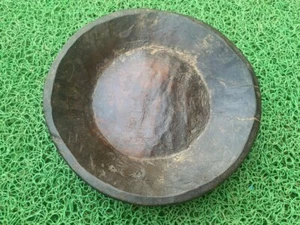 Ancient Hand Carved Wood Tribal Nepal Himalaya Salad Bowl Plate Platters 1820's - Picture 1 of 8
