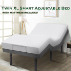 Renanim Smart Adjustable Bed Base Twin XL with 12&quot; Mattres-USB, ZeroGravity, App
