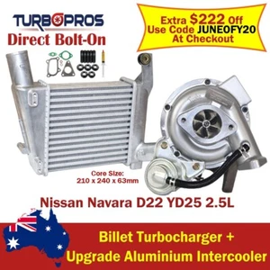 Actualización Billet Turbo + Intercooler 63 mm para Nissan Navara D22 YD25 2,5 L - Imagen 1 de 8