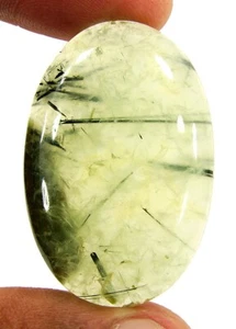 72.00 Ct Natural Green Prehnite Gemstone Stone Cabochon Wire Wrap Stone - 12613 - Picture 1 of 2