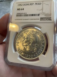 NGC 1952 MS64 Dominican Republic Peso - Picture 1 of 5