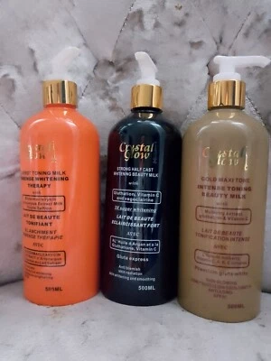 CRYSTAL GLOW ANTI AGING BRIGHTENING VIT E,C & K BODY MILK 500ML