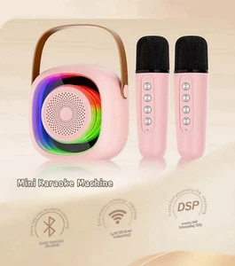 Mini Karaoke Machine with 2 Wireless Microphones - Karaoke Machine for Kids - Picture 1 of 14