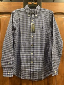 Polo Ralph Lauren Classic Slim Fit Plaid Oxford Shirt Blue Size XL - Picture 1 of 8