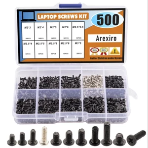 Kit de vis assorties 500 pièces pour ordinateur portable lot de 10 types étui en plastique pour ordinateur portable - Photo 1/4