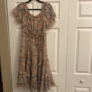Love The Label Floral Tiered Dress Size Medium cottagecore whimsical fairy - Picture 1 of 8