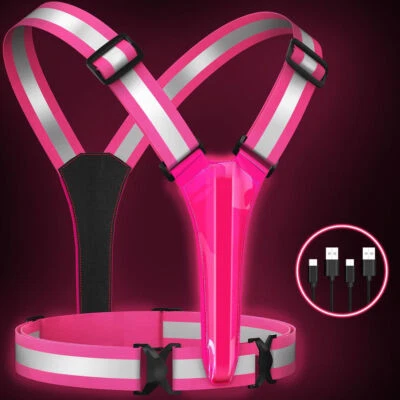 LED Reflective Vest Running Gear, USB Rechargeable Light Up Safety Vest - Image 1 of 4