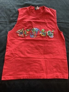 Vintage 90s Gecko Hawaii Shirt Sleeveless Kids XL Printed Both Sides - Picture 1 of 10