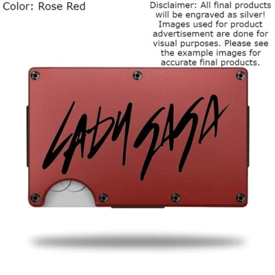 Custom "LADY GAGA LOGO" Laser Engraved Wallet - Pick A Wallet Color - Image 1 of 4
