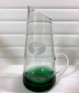 Artglass Handblown Beverage Glass, Elk-Deer Etcbhing, 1 Source Incorporated USA, - Picture 1 of 5