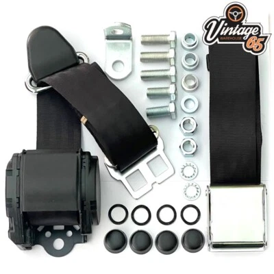 Kit de cinturón de seguridad delantero clásico Triumph totalmente automático hebilla cromada + accesorios Foto 1 de 2