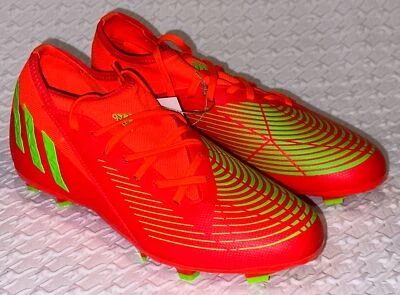 ADIDAS Predator Edge.3 FG Solar Red Green Soccer Cleats Men Boys Girls 3.5 4.5 6 - Image 1 of 4