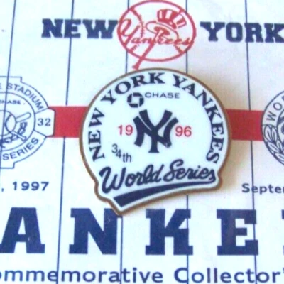 New York Yankees pin 1996 World Series Chase SGA sealed backing card WS NY 42604 - Image 1 of 4