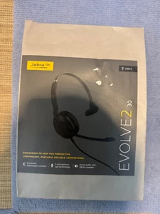 Jabra Evolve2 30 UC Wired Headset, Usb-C - Mono, Black Lightweight, Portable NEW - Photo 1/3