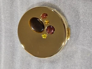 ESPEJO DE LUCIDEZ ESTEE LAUDER POLVO COMPACTO * PIEDRAS TONO ORO SUERTE 2011 * VACÍO - Imagen 1 de 3