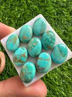 Lote de 5 piezas de piedras preciosas sueltas cabujón ovalado azul natural mohave turquesa 10x14 mm Foto 1 de 4