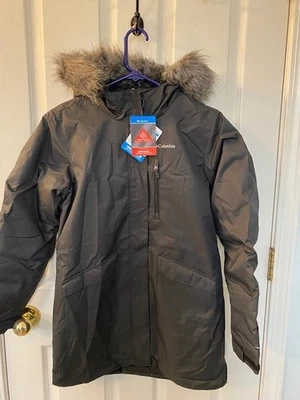 NUEVO CON ETIQUETAS Columbia Niñas Suttle Mountain Chaqueta Larga con Capucha Abrigo de Esquí L Negro Foto 1 de 4