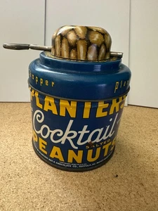 Vintage Planters Peanuts Cocktail Salted Peanuts Nut Chopper Tin Empty - Picture 1 of 9