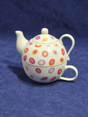 German Hoff Interieur Colorful Tea pot  and Cup , Tea for One - A2073 - Image 1 of 4