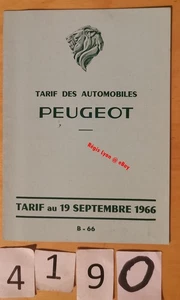 PEUGEOT GAMME 204 404 + VU 204 403 J7 + AMBULANCE Prix Tarifs Fr 9/1966 6 pages - Picture 1 of 3
