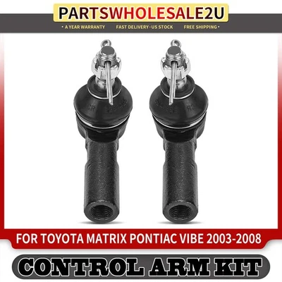 Extremo de barra de amarre lateral exterior delantero 2 piezas para Toyota Matrix Pontiac Vibe 2003-2008 1,8 L Foto 1 de 4
