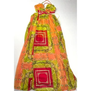 Miss Avenue Maxi Dress Halter Cutout Chain Print Party Dress Large - Picture 1 of 3