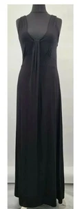 Body flirt long black maxi Dress UK S low front v-neck stretchy sleeveless (22) - Picture 1 of 9
