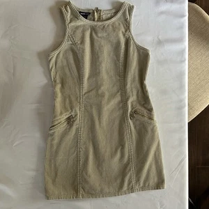 Limited Too Girl 12 Dress Zipper Jumper Corduroy Beige, Pockets, Excellent ! - Picture 1 of 13