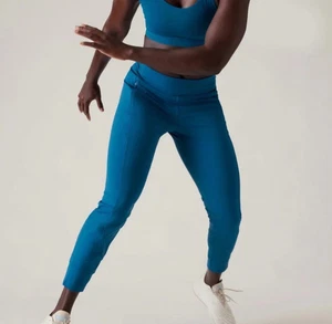 Athleta Rainier mittelhohe Jogginghose dunkles Lapisblau türkis #488459 neu mit Etikett $ 119 XS - Bild 1 von 4