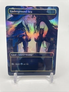 Underground Sea Anime Foil Waifu Playtest Card Style Dual land For EDH Commander - Picture 1 of 2