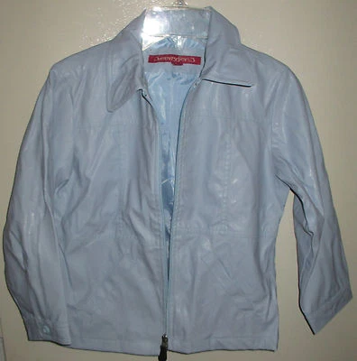 NUEVA Chaqueta de Lluvia Niña Talla 6/M Manga Larga Azul Claro Marca JENNIFER J Foto 1 de 3